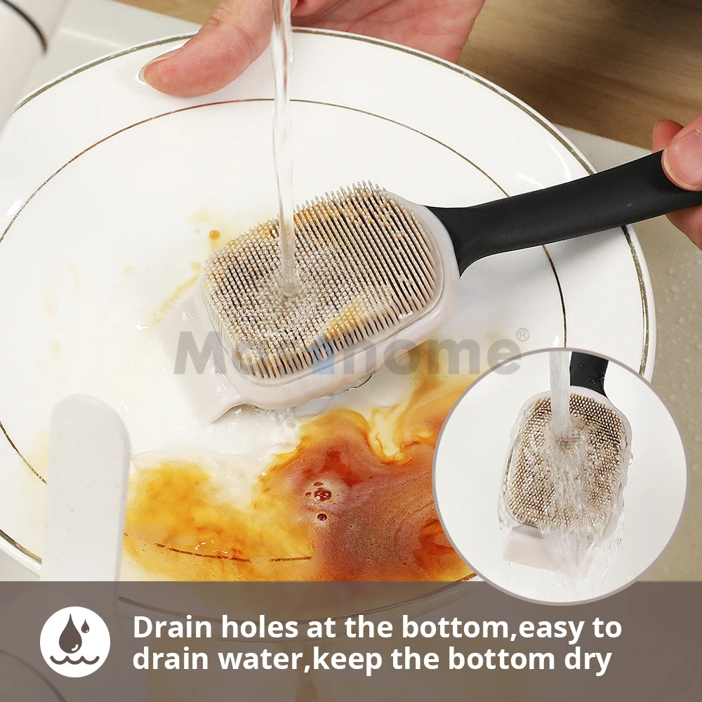 Masthome Scraper Design Dishwashing Kitchen Cleaning Brushes Silicone Scrub Dish Brush