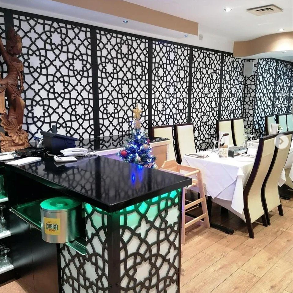 Indoor Room Decoration Laser Cut Wood Plastic Screen Carving Privacy Screen