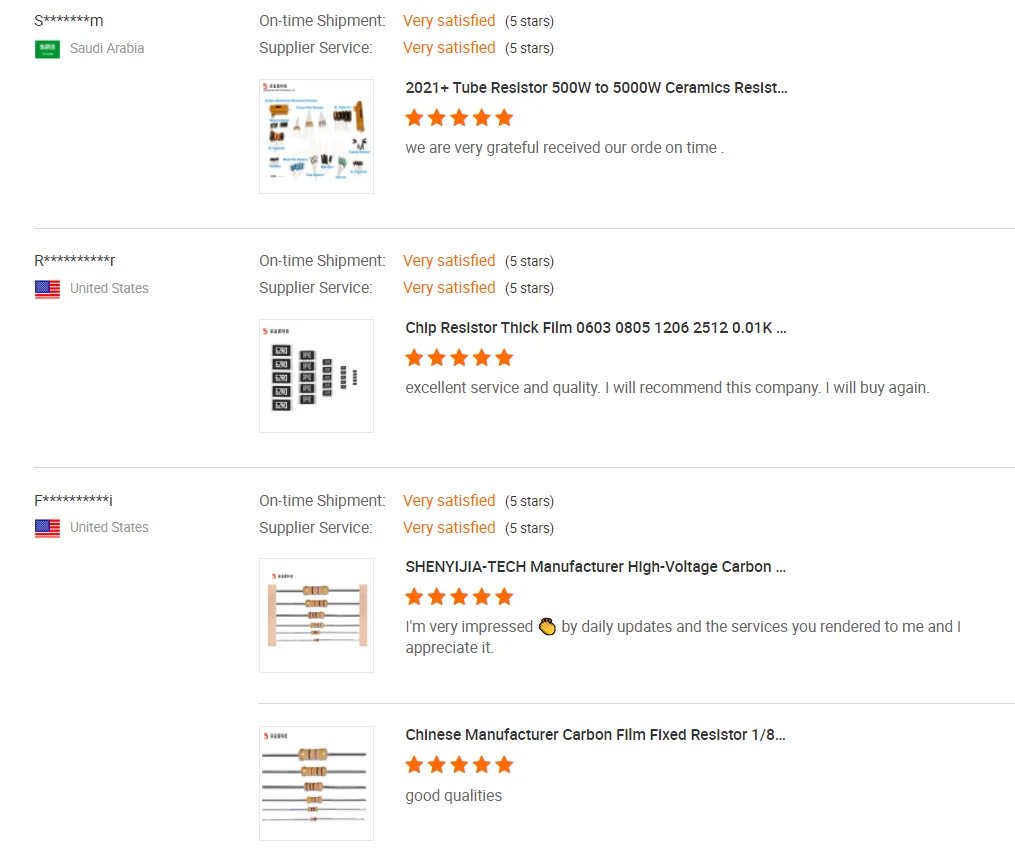2022+ Top Quality 1/8W 1/4 W 1/2W 1W Carbon Film Resistor 5% cp Wire