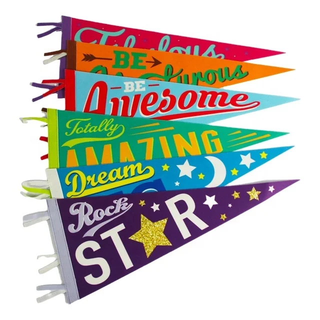Top Sale high quality mall event custom sublimation felt pennant flag