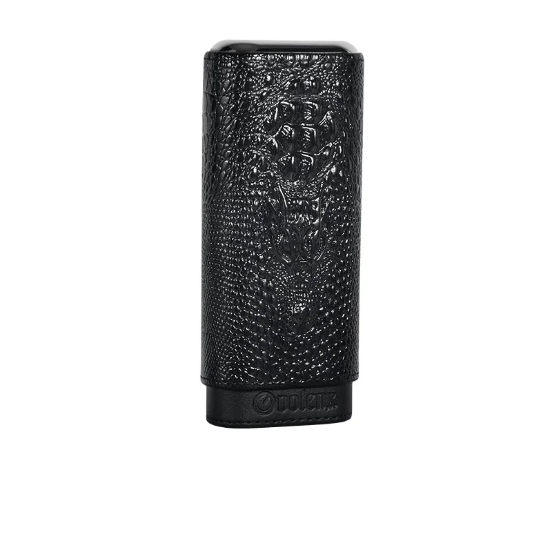 Factory wholesale for cigar 3 finger pu genuine leather cigar case holder