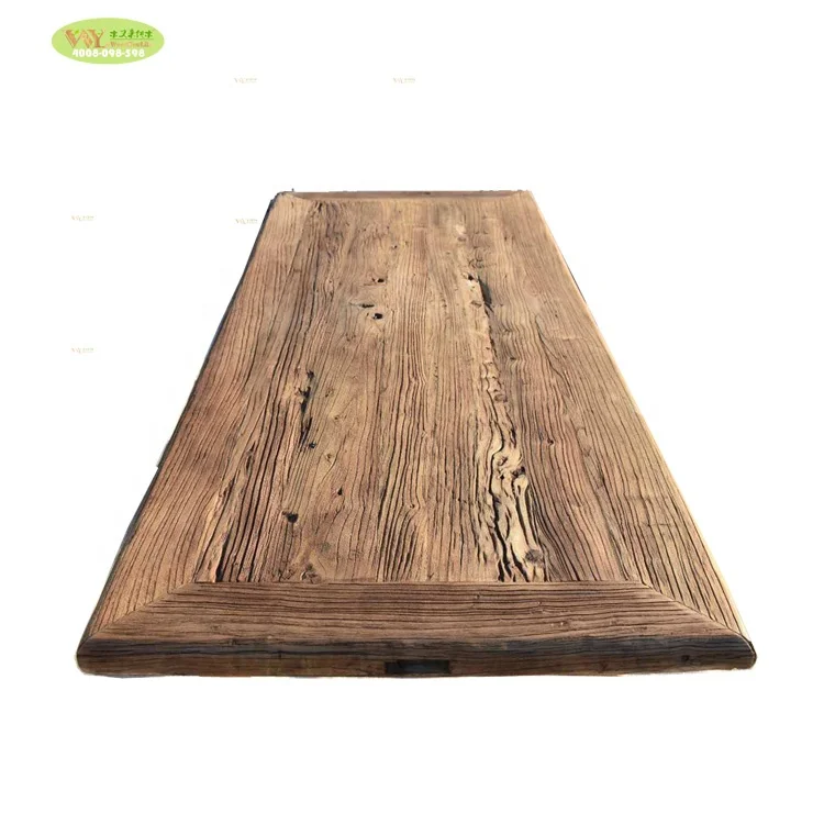 Китайский Старый переработанный деревянный обеденный стол с деревянными ножками/Винтажный для ресторана