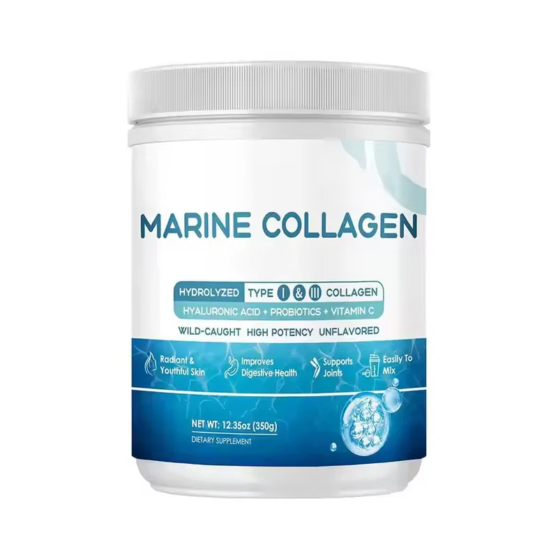 Private Label Wholesale Organic Bio Marine Fish Collagen Protein Hyaluronic Drinking Powder Pure Marine Collagen Powder for Skin
