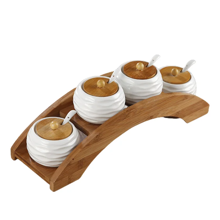 Newly Designed Spices Canister Set Customizable Seasoning Bottle Spice Jar Kitchen Ceramic Condiment Pot