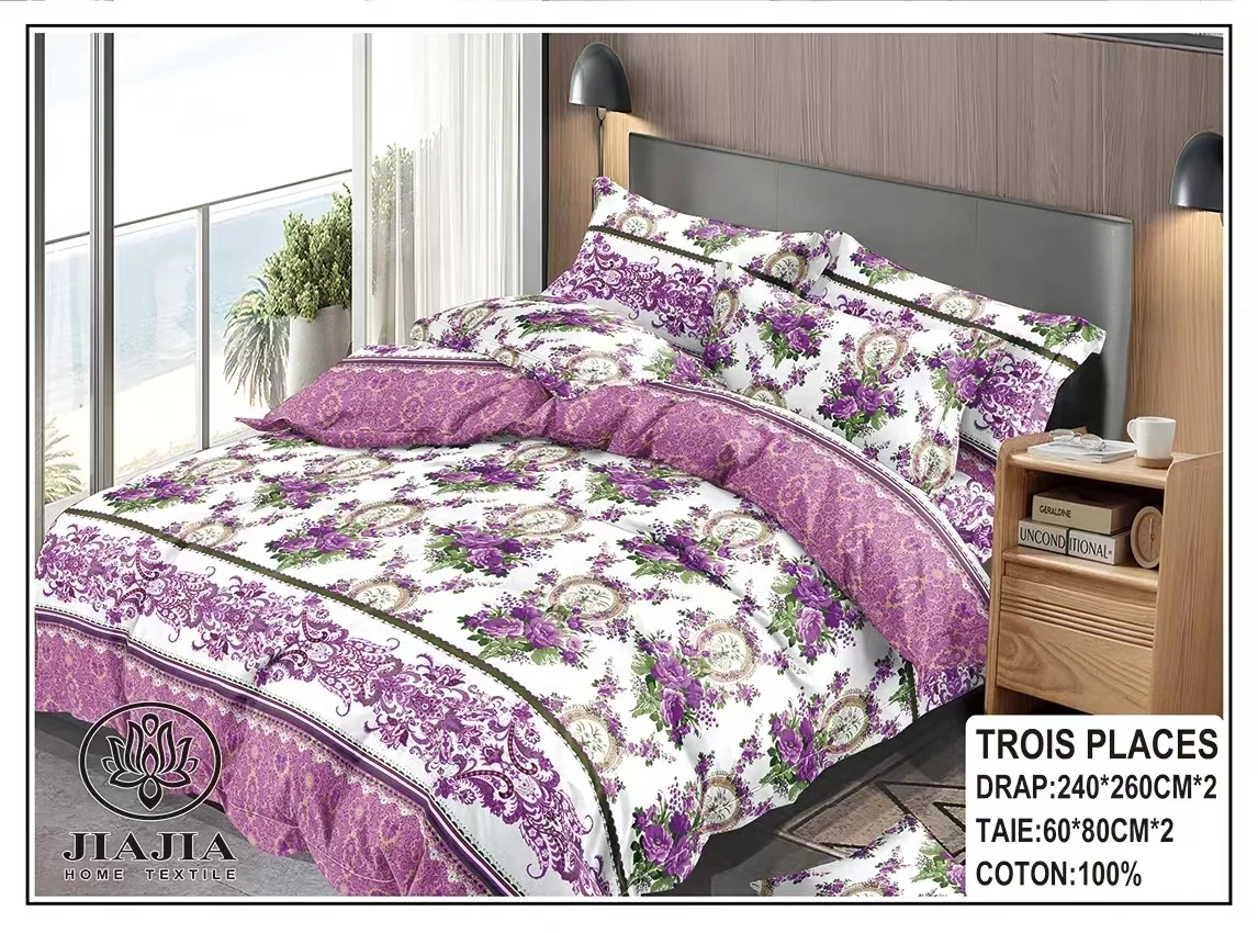 Hot Selling Two Sheets and Two Pillowcases  100% cotton bed sheet set 2 place and 3 Places Sheet Sets