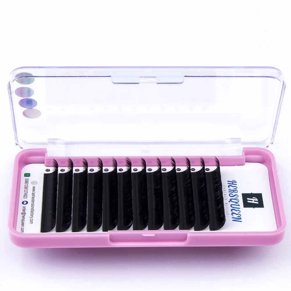 0.20 natural 3D flat individual eyelash extensions super loose based easy lashing premium ellipse flat classic lashes spit tips