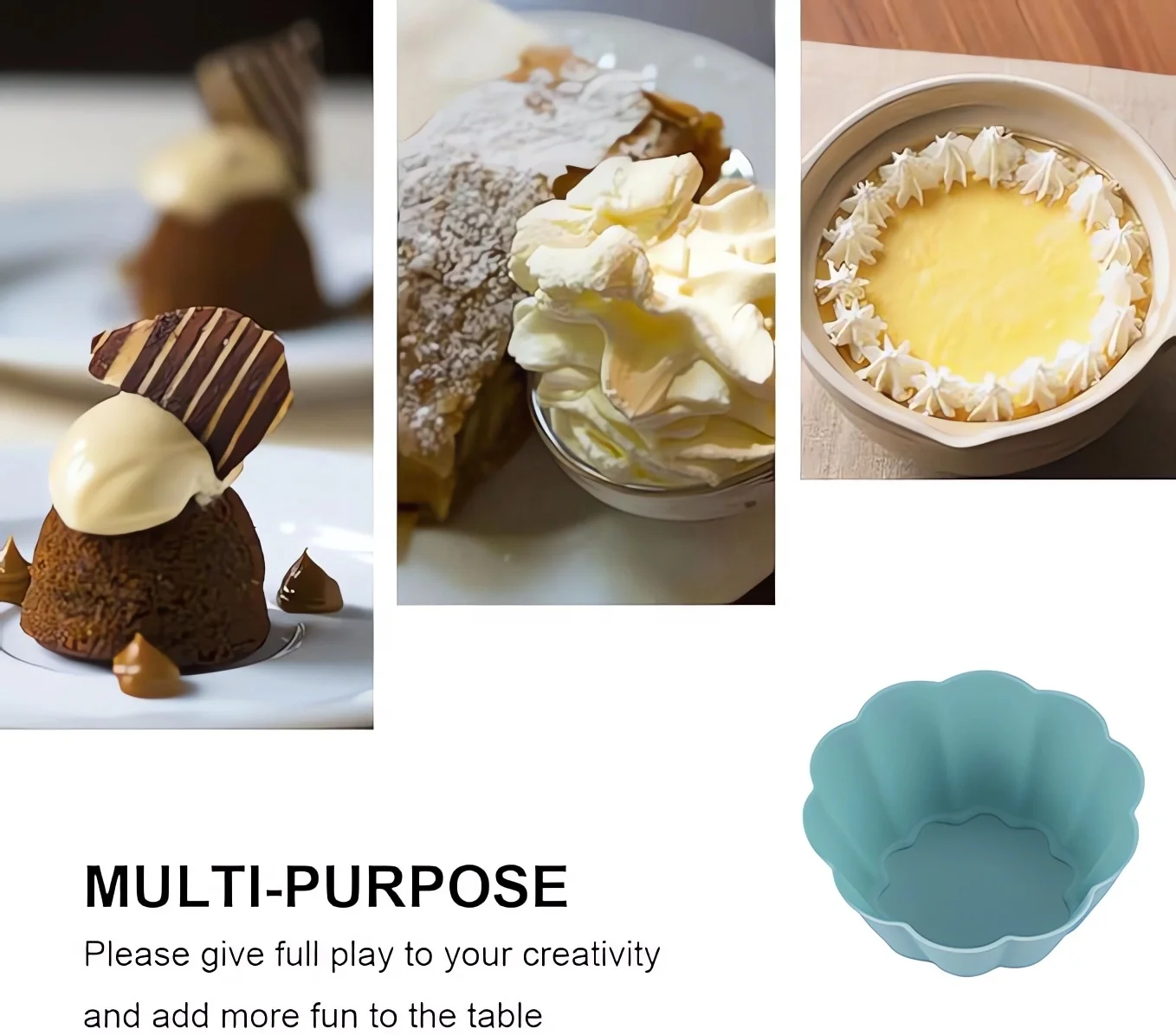 Brand New Silicone Big Muffin Molds Baking Cups Cupcake Moulds Flower Cup Cake Liners