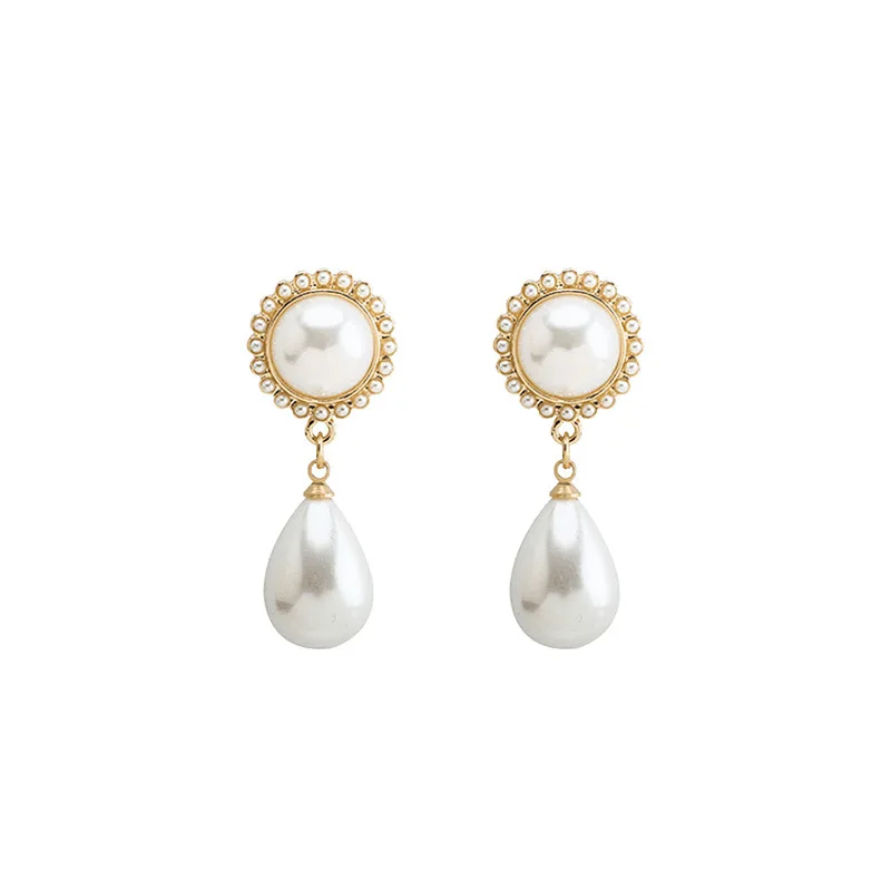  Jewelry 925 silver needle South Korea East Gate water drop pearl earrings with simple temperament