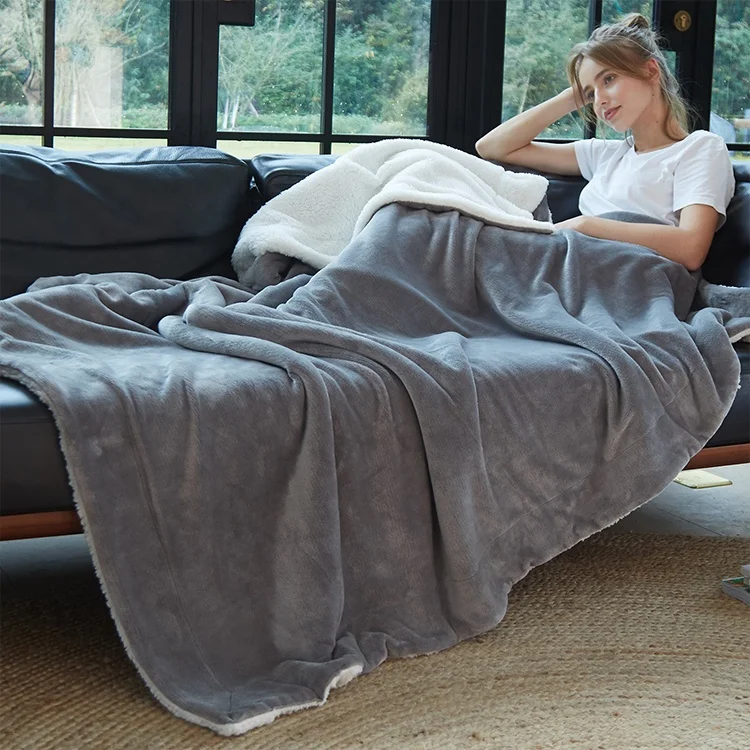 
Cheap price premium quality thick coral fleece sherpa blanket 
