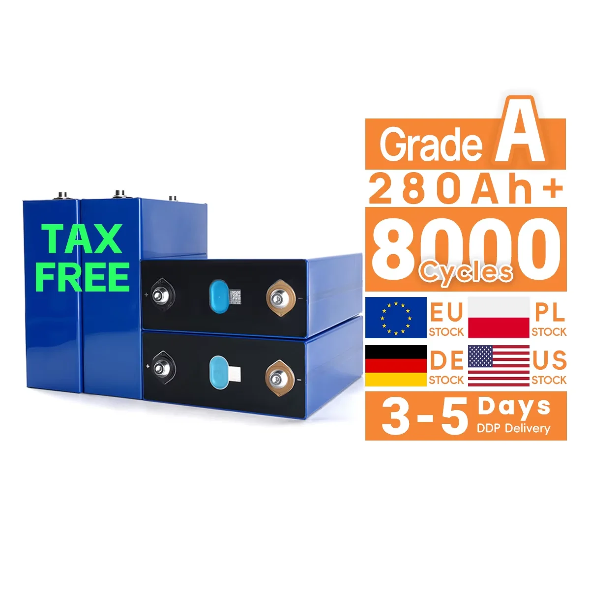 EU Stock Poland starehouse DDP Eve3.2v 280ah батарея LFP 280k Lifpo4 ячейка 280 ah 24v Lifepo4 pl