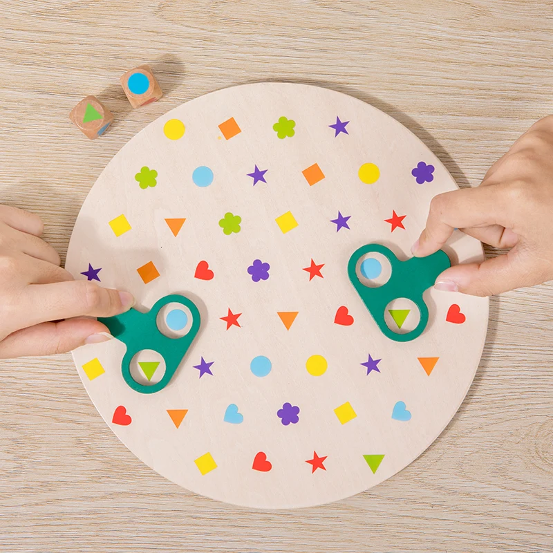 Brain Shape Matching Battle Education Parent-child Wooden Toys Coordination Logical Thinking Training Interactive Board Games