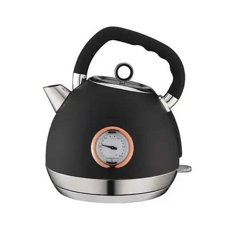EVERGREEN 1.8L Kitchen Appliances Electric Kettle with Rotational Base/Auto Shut-off,Stainless Steel Tea Water Kettle,Black