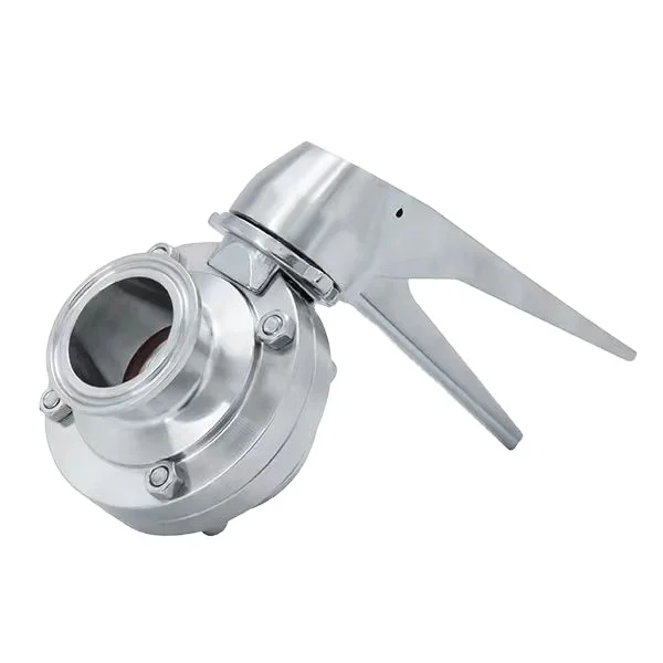 2-inch Three-Clamp Food Grade Stainless Steel Manual Drive Sanitary Butterfly Valve With Stainless Steel Handle