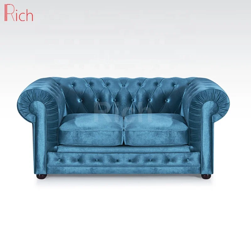 loveseat divano chesterfield velluto living room small tufted sofa blue modern luxury chesterfield 2 seater velvet sofa