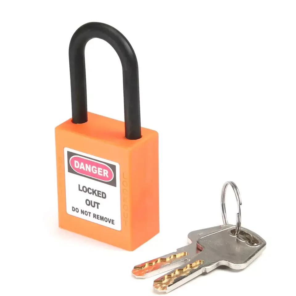 38mm Industrial High Security Plastic Cover Key Code Nylon Safety Lockout Padlock Double Lock