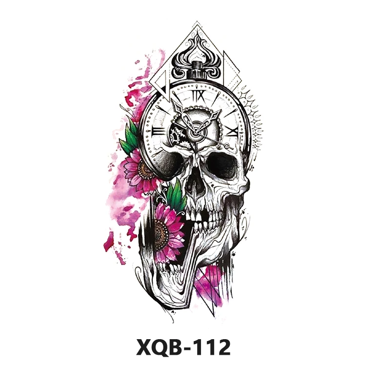 Custom Sexy Lower Back Skeleton Tatoo Sticker Skull Waterproof Men Temporary Tattoo