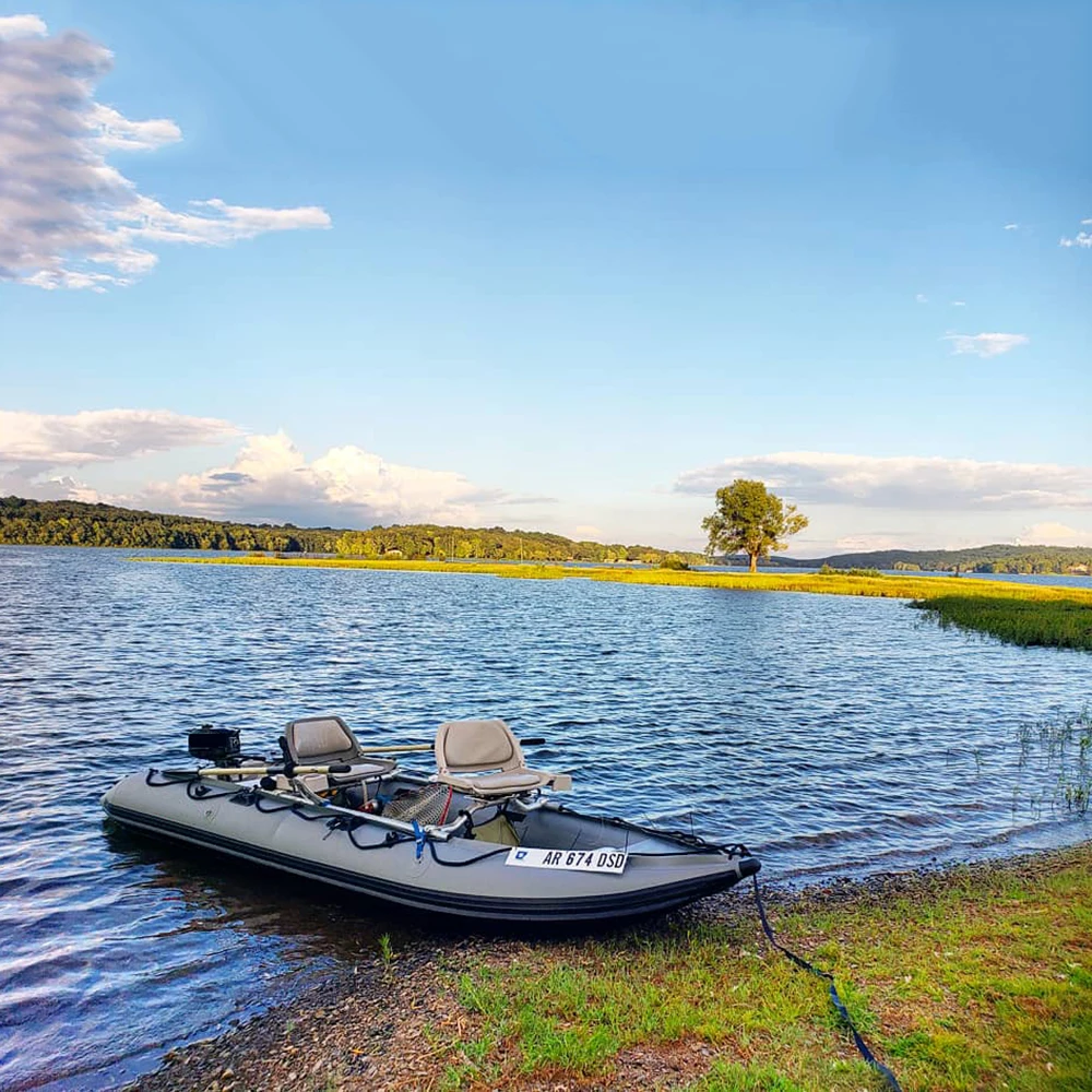 Pink Inflatable KaBoat High-pressure air deck floor hybrid combo of kayak and boat