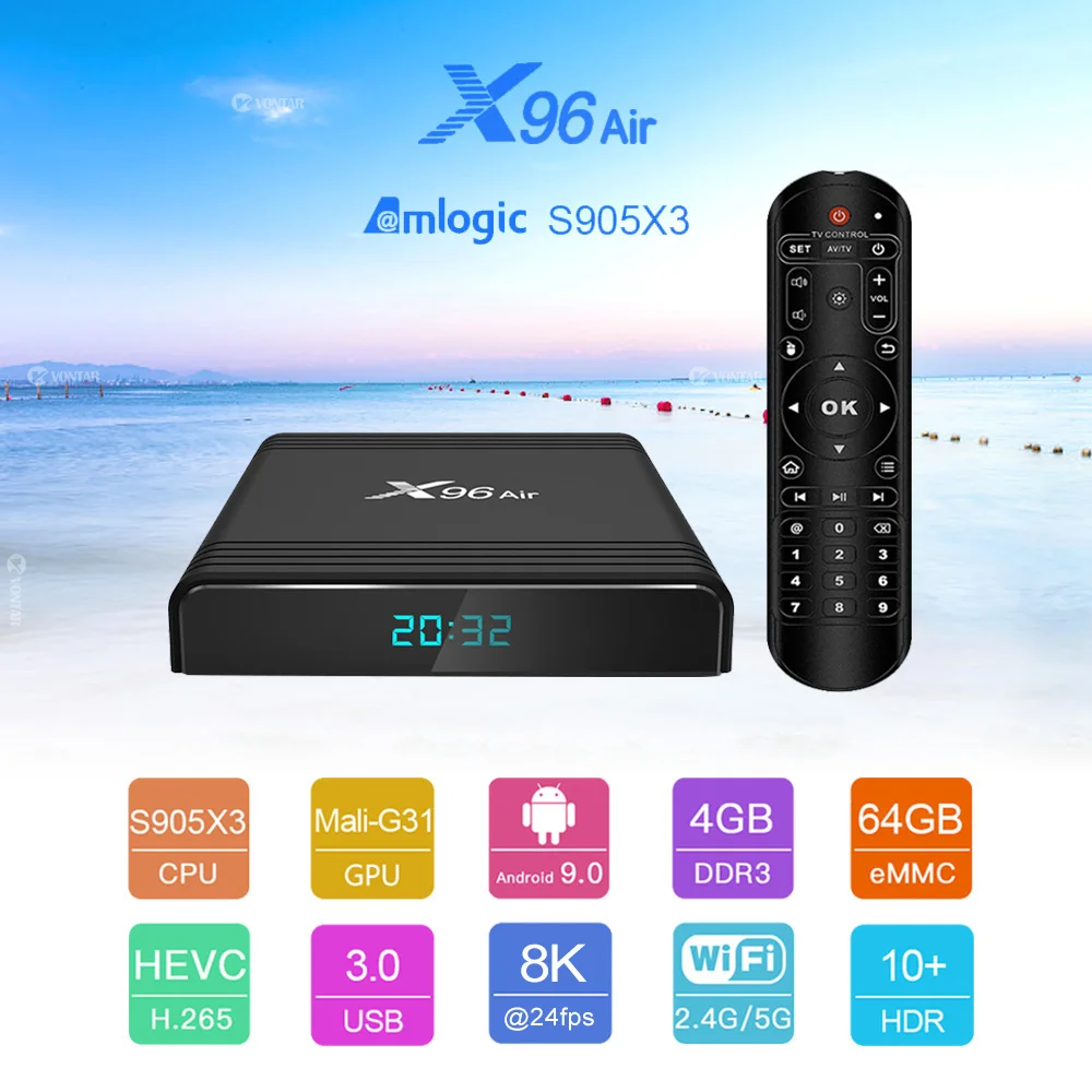  Лидер продаж ТВ-приставка Android Iptv 4 ГБ 8 16 32 64 Wi-Fi видео песни загружаемый телевизор 8k 9 0 X96