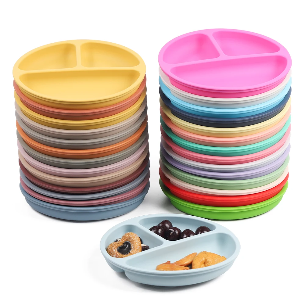 Eco Friendly Best Selling Baby Products Fruit And Food Feeder Plate And Spoon Suction Silicone Baby Bowl