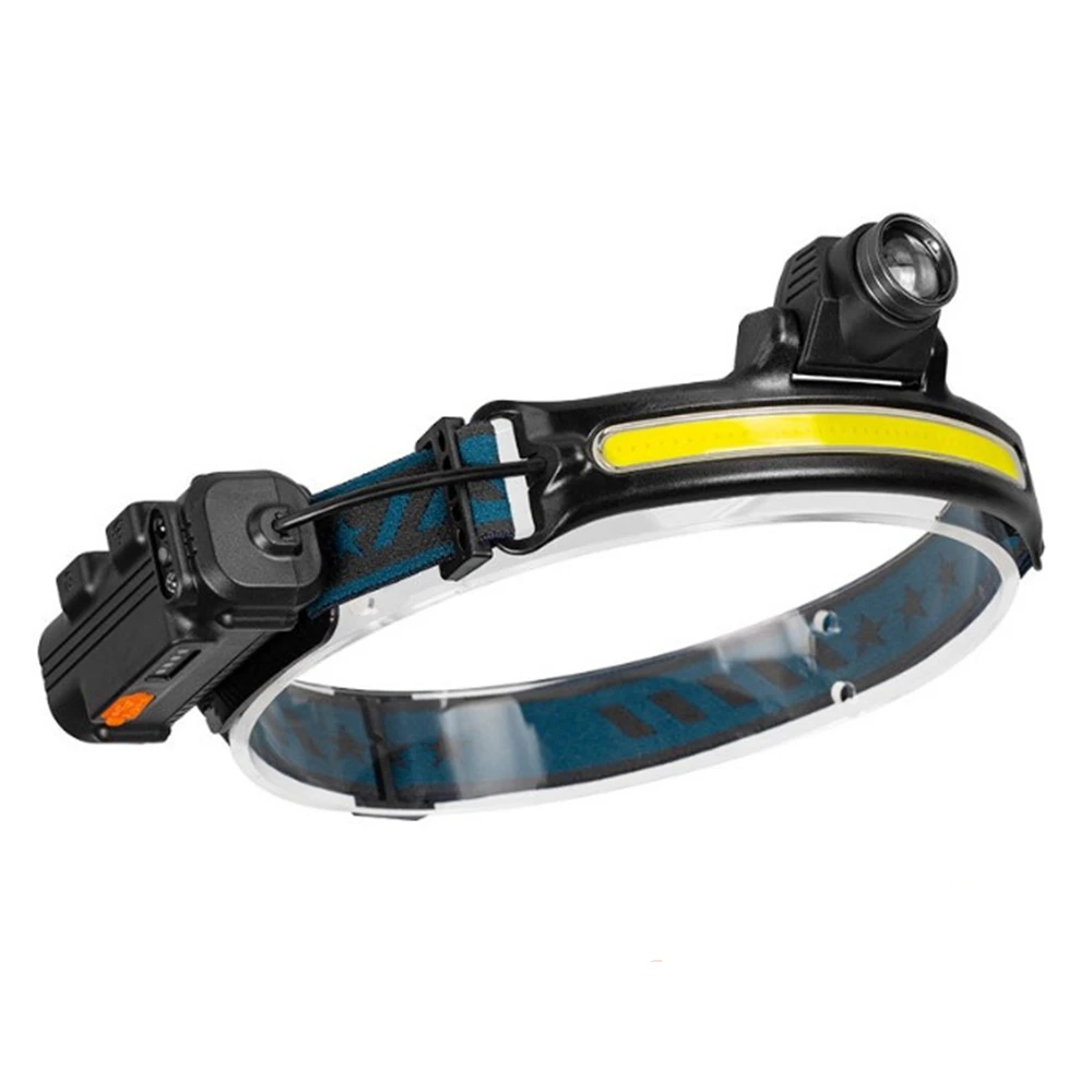 New big beam led strip running head light sensor security lamp USB rechargeable COB headlamp