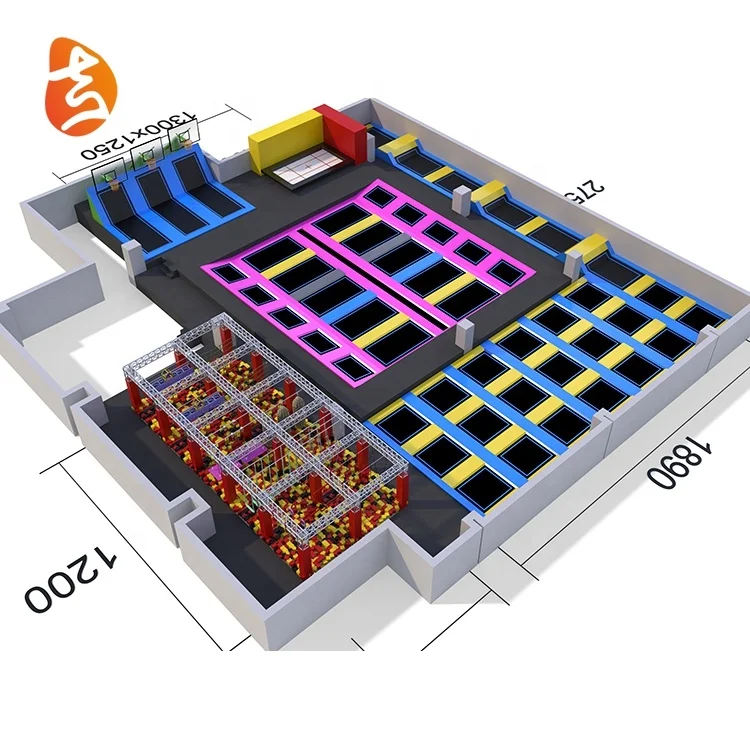 Factory Wholesale Colorful Commercial Big Indoor Trampoline