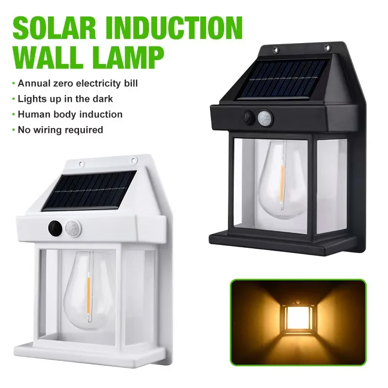 Outdoor IP65 Waterproof Solar Power  PIR Motion Sensor Security Light Wall Lamp For Garden Patio Garage