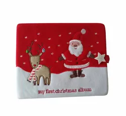 baby soft plush fabric photo album cloth photo book christmas theme