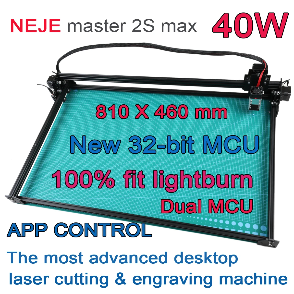  NEJE Master 2S Max 40 Вт Профессиональный высокомощный лазерный режущий станок с ЧПУ гравировальный Lightburn LaserGrbl