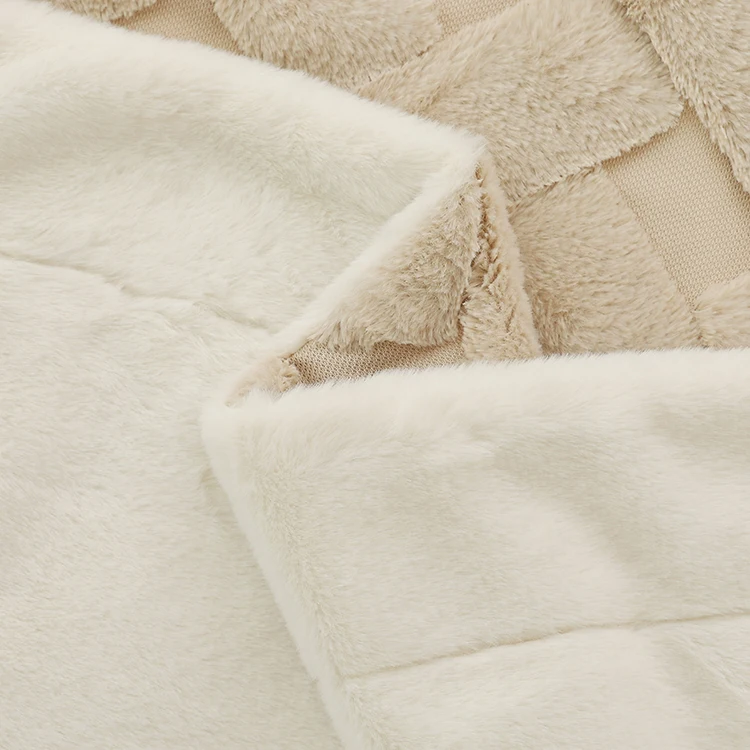 Factory Direct Supply Sherpa Blanket Plush Fleece Throw Blanket Jacquard 3D Sherpa Rabbit Fur Bed Blanket