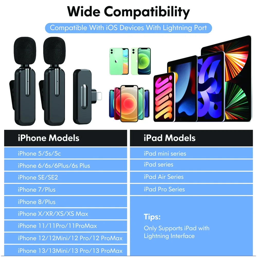Portable Wireless USB Mic 1 Drag 2 Handheld Lavalier Microphone with LED Display for Teaching Interview Vlogging Podcast Phones