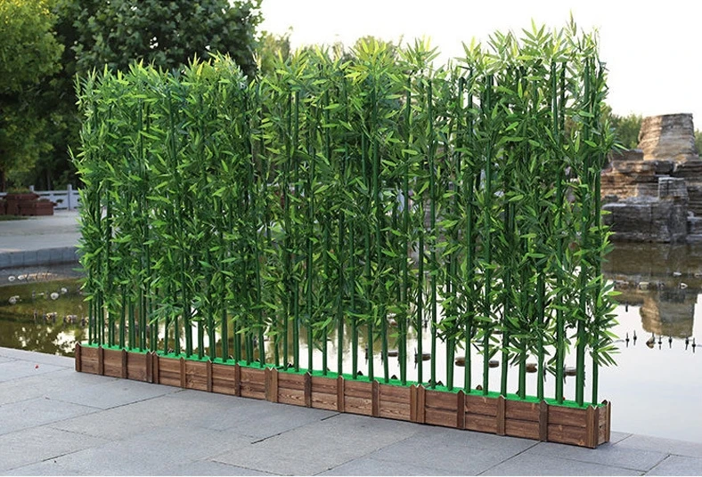 Artificial Imitation bamboo decoration indoor outdoor partition green plant plastic bamboo wall Fence Partition Screen