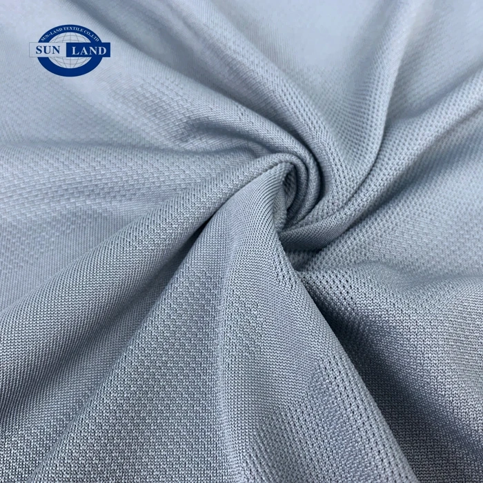 custom solid dye casual men fashion polo shirt clothing 100 polyester jacquard knit mesh fabric