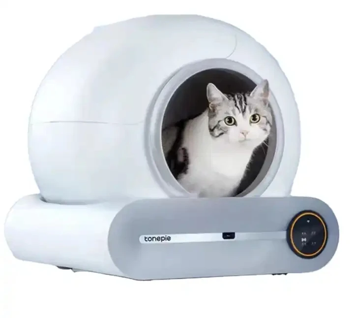 OEM HOT SALE Pet Products Cleaning Plastic Cat Toilet Box Trays Simple Cute Cat Head cat litter box automatic cleaning