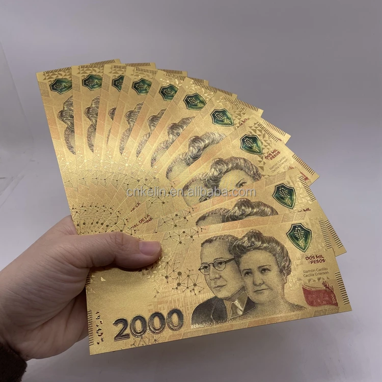 На заказ безвалютные коллекционные 2000 банкноты 24 карат из золотой фольги