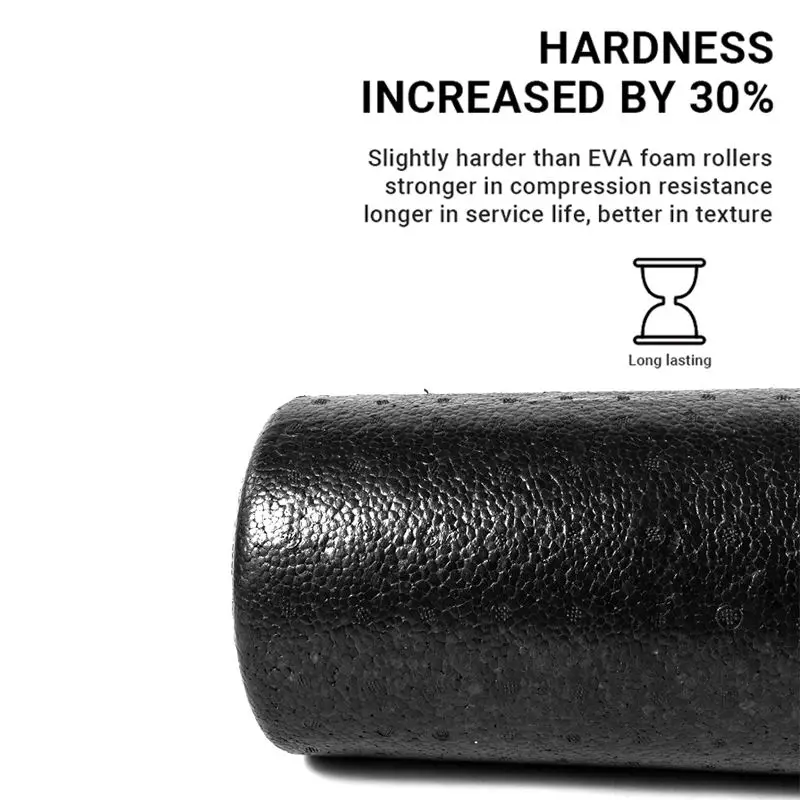 High Density Hard Fitness Pilates EPP Black Custom Logo Round Massage Yoga Foam Roller