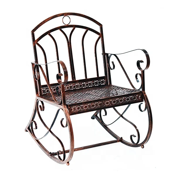 Wholesale Morden Leisure Garden Patio Wrought Iron Rocking Chair