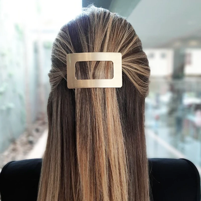 Милые женские заколки для волос аксессуары модные квадратные золотого цвета женщин и