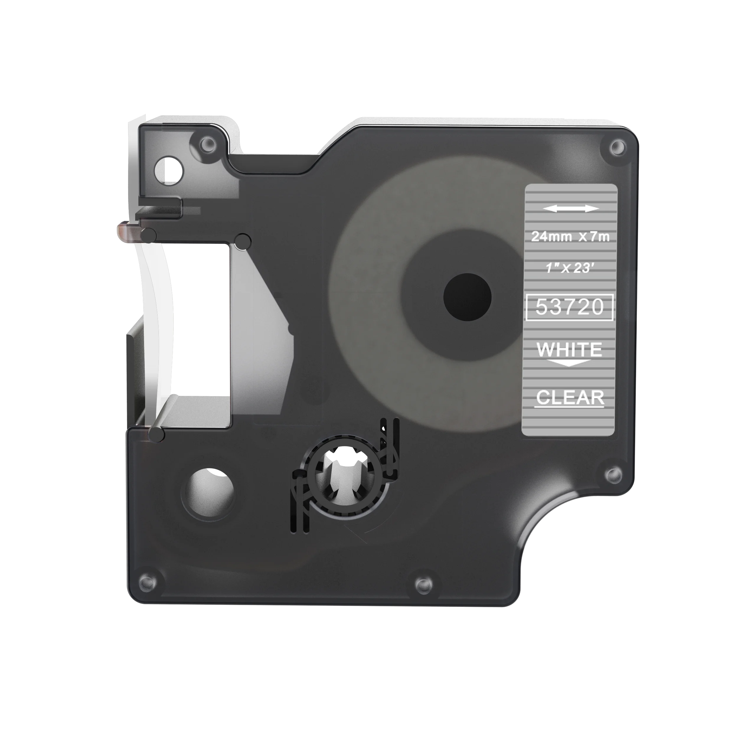 Хорошая цена 24 мм x 7 м белый на прозрачной D1 этикетке ленты 53720 совместимый
