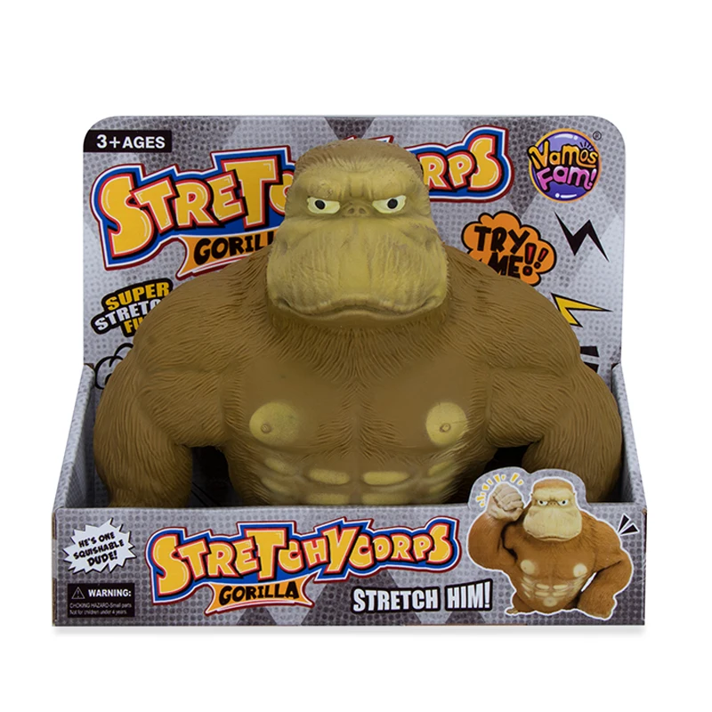 Drop shipping vendors monkey squish toy fill with sand stretch elastic toy(brown/red/blue)for choose