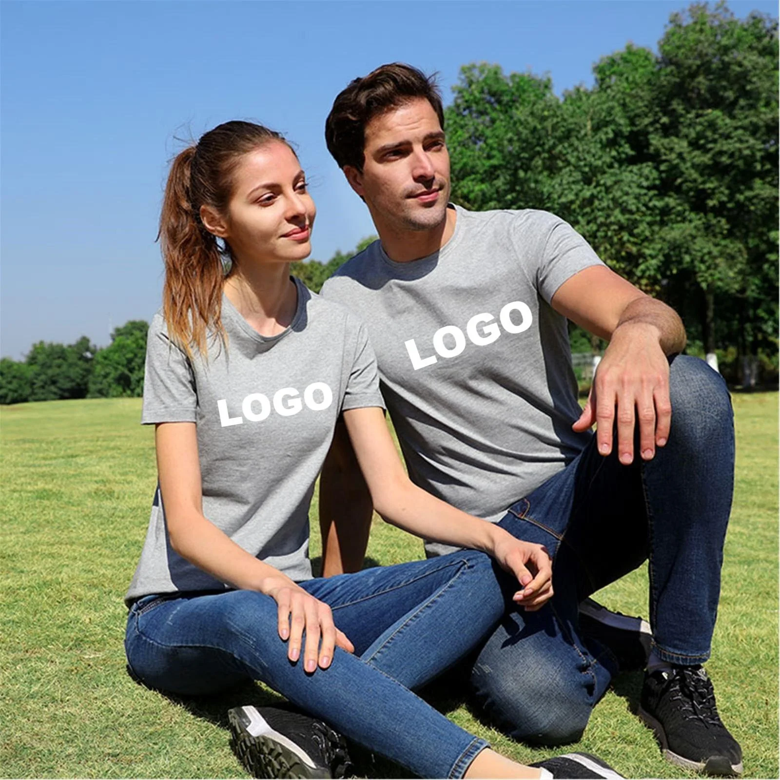 Футболка JS-8002 из австралийского мерсеризованного хлопка для мужчин и женщин