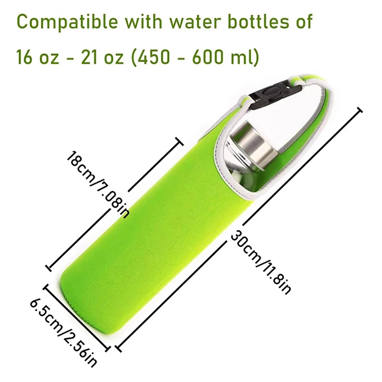 Portable Outdoor Water Cup Protector Insulation Cup Sleeves Insulated Bottle Sleeve Neoprene Water Bottle Bag with Buckle Handle