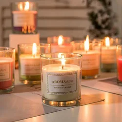 Custom wholesale candles scented luxury gift glass candle jar soy scented candles home fragrance