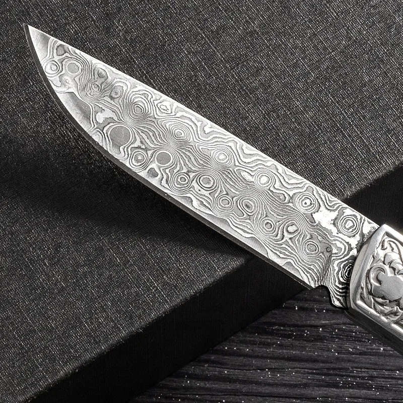 Manufacture OEM Damascus Steel Hunting Knife Outdoor Utility Camping Survival Knife Small Pocket Knife