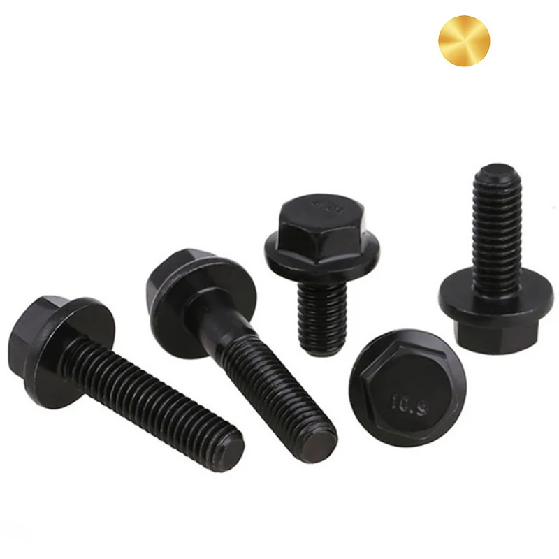 China m10 m12 m16 hex flange black 8.8 gradestandard size high tensile high strength plow track shoe bolts and nuts