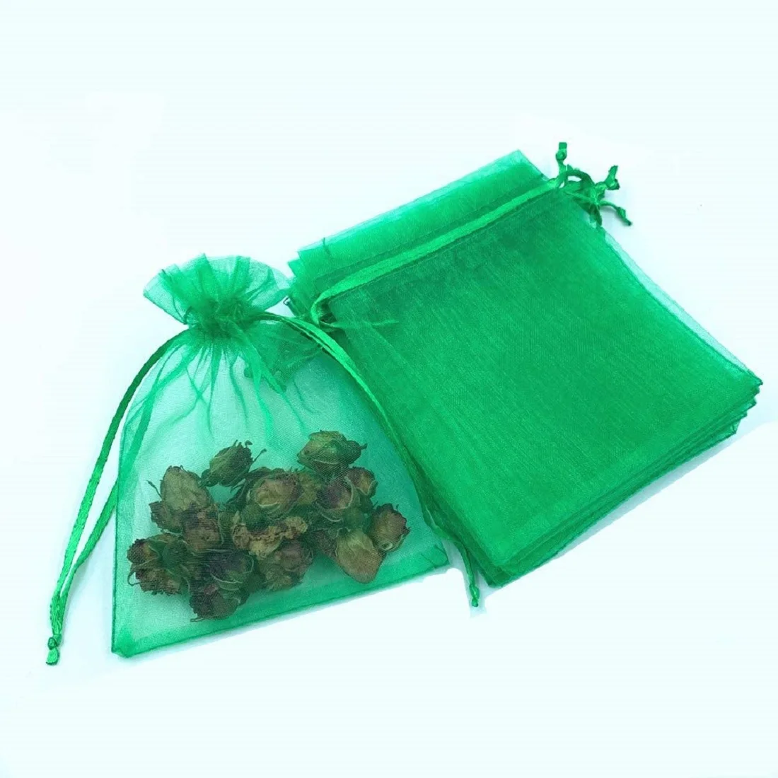 Best Seller 25 Colors 100PCS/Pack 7x9cm Premium Quality Sheer Organza Beads Packaging Bag Organza Favor Bag