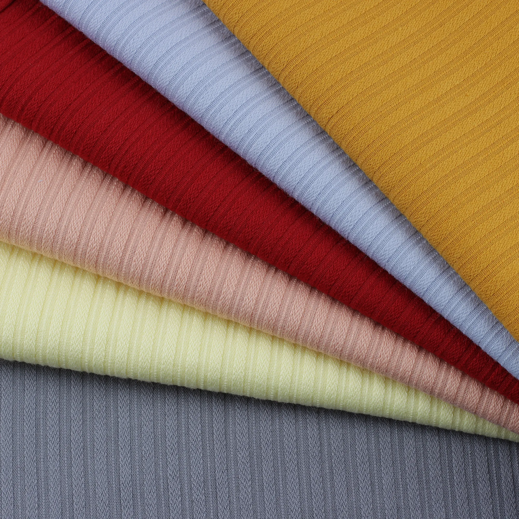 High Quality 100% Cotton Fabrics Multi Colors Fashion Fabric Plain Dyed Jacquard Fabric