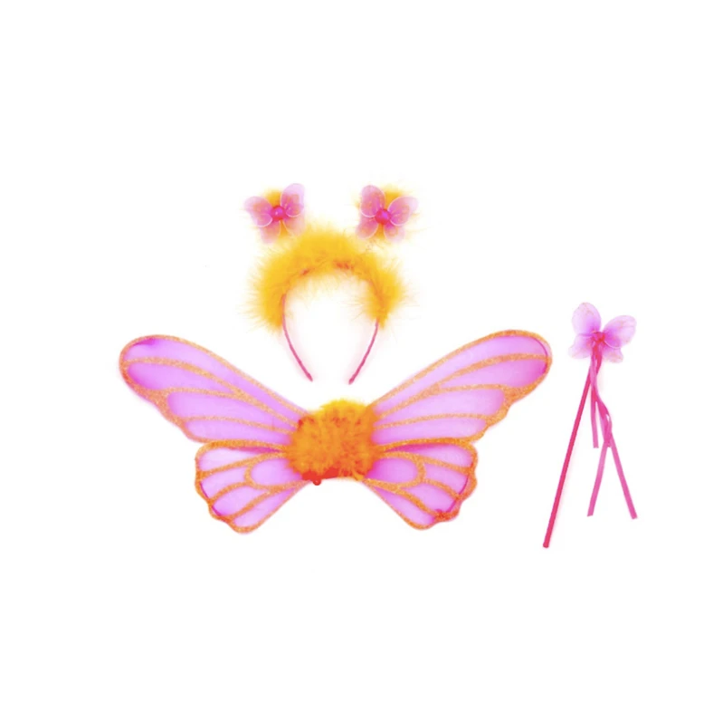 Factory Custom Party Supplies Feather Headband Magic Wand for Girls Fairy Wings
