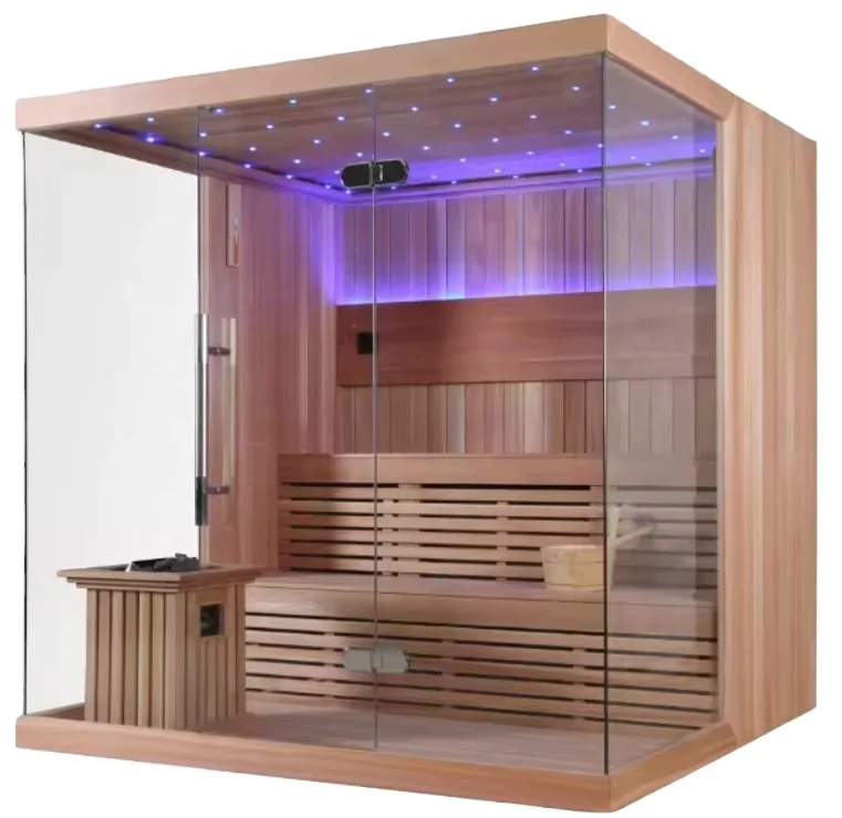 Modern Design Solid Wood 4 to 8 Person Traditional Dry Steam Sauna Rooms
