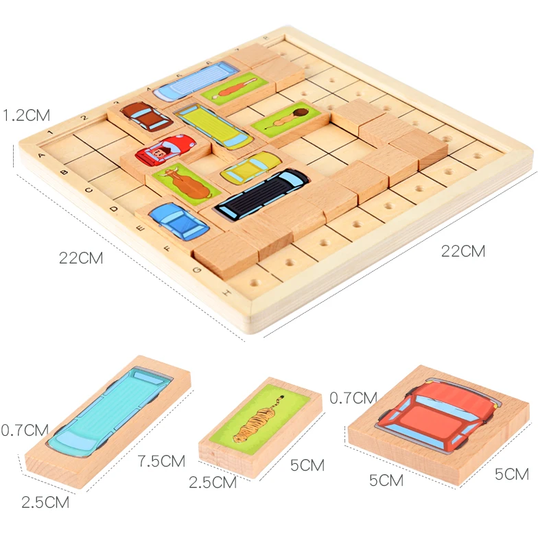 
Classic Intellectual Toy Wooden Huarong Road Customized Carving Pattern Huarong Road Sliding Puzzle 