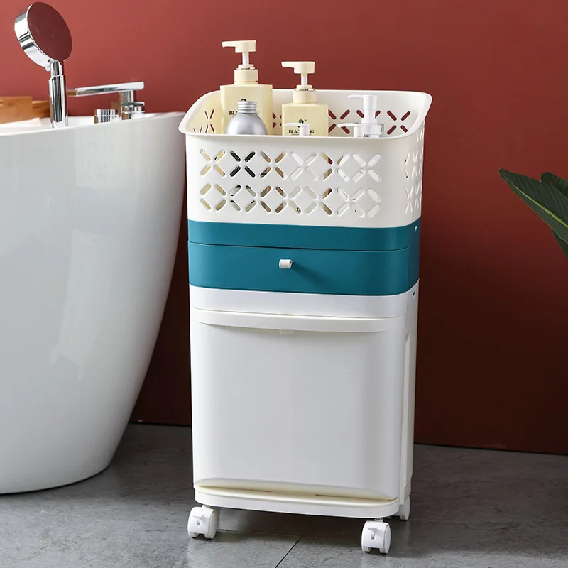 Dirty hamper plastic bathroom dirty clothes storage basket household laundry basket with wheels laundry extra large